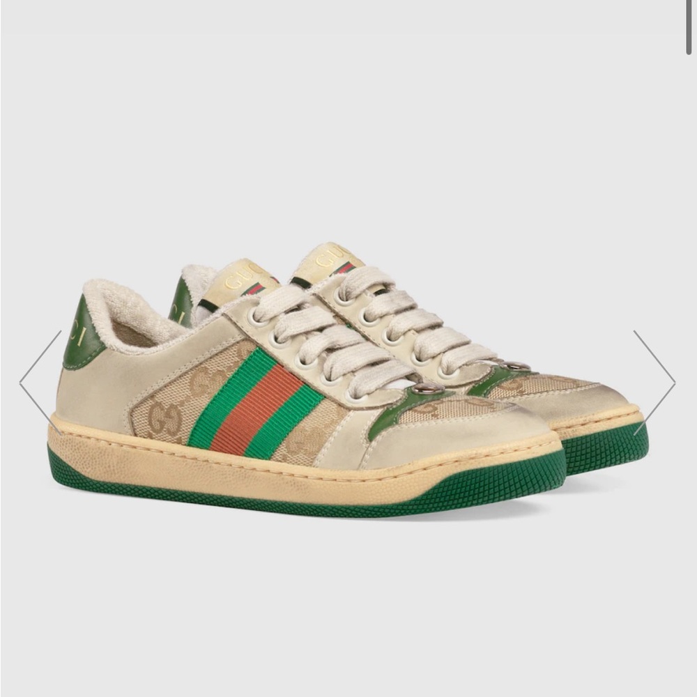 Gucci Kids Sneakers in Green and Beige